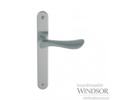 Juno door handle from Windsor. Available in brushed nickel, satin chrome, powder coat and other finishes upon request.