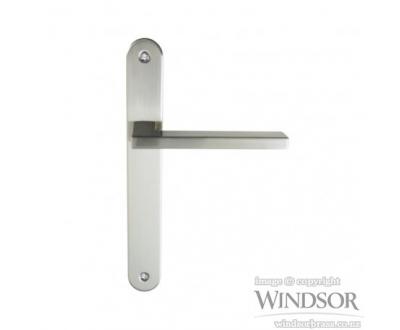 Vector door handle from Windsor. Available in brushed nickel, satin chrome, powder coat and other finishes upon request.